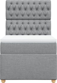 vidaXL Κρεβάτι Boxspring με Στρώμα Ανοιχτό Γκρι 80x200 εκ. Υφασμάτινο