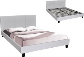 WILTON Κρεβάτι Διπλό, για Στρώμα 150x200cm, PU Άσπρο   1τμχ
