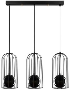 Φωτιστικό Οροφής - Ράγα Tweety 584TTM1413 67x15x139cm 3xE27 40W Black Opviq