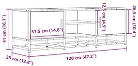 ντουλάπι τηλεόρασης Καπνιστή δρυς 120x35x41 cm - Καφέ