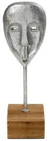 Διακοσμητικό Αγαλματίδιο Κεφάλι ICY302 10x10x36cm Silver-Natural Espiel Metal,Wood