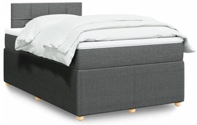 vidaXL Κρεβάτι Boxspring με Στρώμα Σκούρο Γκρι 120x200 εκ. Υφασμάτινο