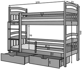 Κουκέτα Payet-200 x 90-Fusiko