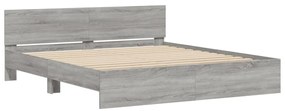 vidaXL Πλαίσιο Κρεβατιού με Κεφαλάρι Γκρι Sonoma 160x200 εκ.