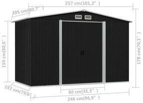 ΑΠΟΘΗΚΗ ΚΗΠΟΥ ΑΝΘΡΑΚΙ 257 X 205 X 178 ΕΚ. ΑΤΣΑΛΙΝΗ 47030