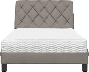 vidaXL Κρεβάτι με Στρώμα Taupe 100 x 200 εκ. Υφασμάτινο