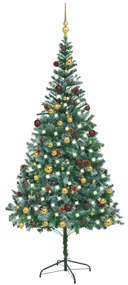 vidaXL Χριστουγεννιάτικο Δέντρο Τεχνητό LED/Μπάλες/Κουκουνάρια 210 εκ.