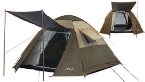 Σκηνή Camping Αυτόματη 3-4 Ατόμων INCA Natura Καφέ Pop-UP