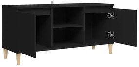 vidaXL Έπιπλο Τηλεόρασης Καφέ Μαύρο 103,5x35x50εκ. Μασίφ Ξύλινα Πόδια