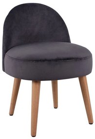 Σκαμπό Με Πλάτη Yasmine HM8395.01 Γκρι Wood, Fabric