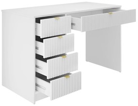 Τραπέζι γραφείου Comfivo J109, Με συρτάρια, Αριθμός συρταριών: 5, 76x120x55cm, 34 kg, Άσπρο | Epipla1.gr