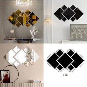 Intra απο ξύλο plywood 3mm-4mm πάχος - Δημιουργικό τετράγωνο σχήμα καθρέφτη Διακόσμηση τοίχου Καθρέφτης Ακρυλικός Δίασταση 20x20 cm Intraeaxys-6o3n8wr1
