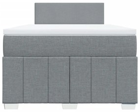 vidaXL Κρεβάτι Boxspring με Στρώμα Ανοιχτό Γκρι 120x200 εκ. Υφασμάτινο