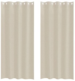 vidaXL Κουρτίνες με κουρτίνες 2 pcs Άμμος 140x175cm Πολυεστέρας