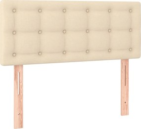 vidaXL Κρεβάτι Boxspring με Στρώμα Κρεμ 120x190 εκ. Υφασμάτινο