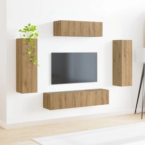vidaXL Ντουλάπι TV 3 pcs Artisan Oak