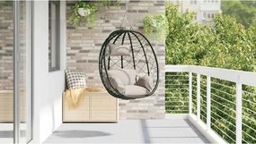 vidaXL Κρεμαστή καρέκλα αυγό Taupe 91,5 x 54,5 x 107 εκ