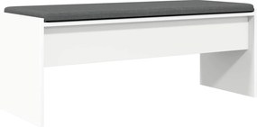 vidaXL Παγκάκι Χαλωρίου με μαξιλάρι Λευκό 103 x 38 x 40 εκ