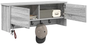 vidaXL Τοίχου Κρεμάστρα Γκρι sonoma 80 x 20 x 30 cm Επεξεργασμένο ξύλο