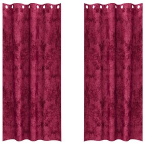 vidaXL Κουρτίνα με κουρτίνες 2 pcs Μπορντό 245 x 140 εκ. Βελούδο