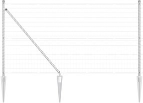 vidaXL Euro Fence με 7 Στηρίγματα Σπικάλ 1x10 μ Γαλβανισμένος Χάλυβας