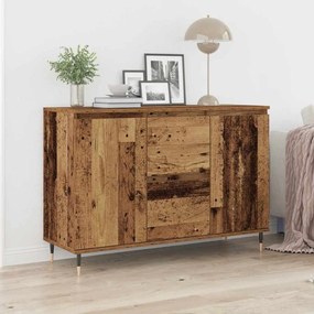 vidaXL Πλαϊνό γραφείο με συρτάρι Παλαιό ξύλο 101.5 x 35 x 70 εκ