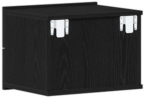 vidaXL Κομοδίνο Μαύρο Δρύς 40x30x30 εκ Επεξεργασμένο Ξύλο