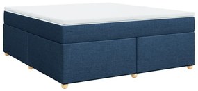 Κρεβάτι Boxspring με Στρώμα Μπλε 180x200 εκ. Υφασμάτινο - Μπλε