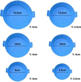 Σετ 6 Τμχ. Φόρμα Σιλικόνης για Φριτέζα Αέρος - Γαλάζιο