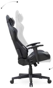 Καρέκλα γραφείου Gaming Alonso Megapap από τεχνόδερμα χρώμα μαύρο 67x70x125/135 εκ.
