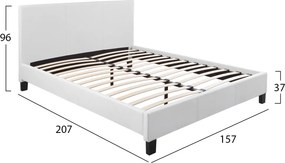 ΚΡΕΒΑΤΙ BECCA 150x200 εκ. ΜΕ PU ΛΕΥΚΟ HM553.01