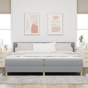 vidaXL Κρεβάτι Box Spring, Ανοιχτό Γκρι, 200x200 cm Υφασμάτινο