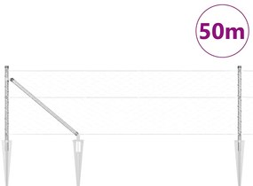 vidaXL Στύλος Περιφράξεων Ασημί 50 x 0,6 m (πλέγμα 50 mm) Ατσάλι