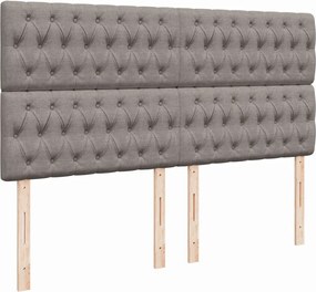 vidaXL Κρεβάτι Boxspring με Στρώμα Taupe 180x200 εκ. Υφασμάτινο