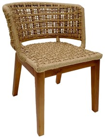 Intrahome Καρέκλα KILIMANJARORA Intrahome teak ξύλο και pe σχοινί σε φυσική απόχρωση 59x65x73εκ | SKU: INTRAPA-454111113