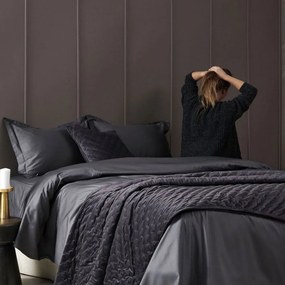 Σεντόνι Luxe Sateen Coal Palamaiki Υπέρδιπλo 245x270cm 100% Cotton Satin