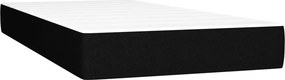vidaXL Κρεβάτι Boxspring με Στρώμα Μαύρο 90x200 εκ. Υφασμάτινο