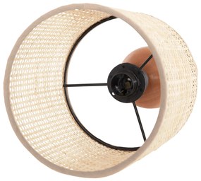 ΕΠΙΤΡΑΠΕΖΙΟ ΦΩΤΙΣΤΙΚΟ LYKTUR HM4709 ΜΠΕΖ ΚΑΠΕΛΟ WICKER-ΞΥΛΙΝΗ ΒΑΣΗ Φ15,5x35,5Υεκ. - HM4709