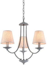Φωτιστικό Οροφής 77-3661 C119-3 Etna Grey &amp; White Shade Homelighting Μέταλλο,Ύφασμα
