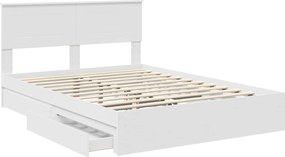 vidaXL Κρεβάτι Αποθήκης Λευκό 160 x 200 cm Επεξεργασμένο ξύλο