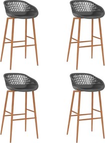 vidaXL Σετ Επίπλων Μπαρ 5 Τεμαχίων Μαύρο / Γκρι