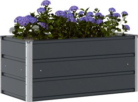 vidaXL Γλάστρα Ανθρακί 100 x 50 x 45 cm Επικαλυμμένος Χάλυβας