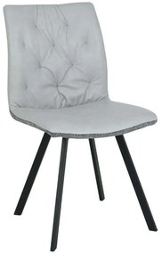 Καρέκλα Due Facce 03-1015 60x46x88cm Cream-Grey Metal, Fabric