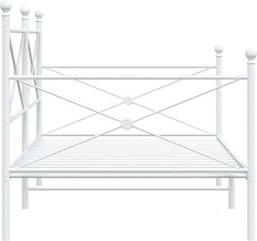 vidaXL Κρεβάτι ημέρας χωρίς στρώμα Λευκό 100x200 cm Ατσάλι