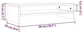 Βάση Οθόνης Καφέ Κεριού 50x24x13 εκ. από Μασίφ Ξύλο Πεύκου - Καφέ