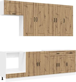 vidaXL Μονάδα κουζίνας PORTO 8 pcs Artisan Δρυς Επεξεργασμένο Ξύλο