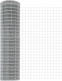 vidaXL Τεντώτο με στήριγμα Ασημί 1,2 x 10 m Χάλυβας και PVC