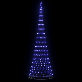 vidaXL LED Χριστουγεννιάτικο Δέντρο Μπλε 302,5 εκ. Μέταλλο