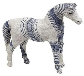 Διακοσμητικό Άλογο 18cm White-Blue LID307 Espiel Fabric