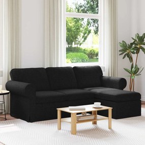 vidaXL Καναπές Μαύρο 215 x 138 x 80 εκ ύφασμα